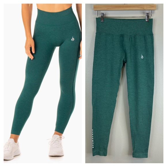 Ryderwear Pants - Ryderwear M Teal High-Rise Leggings Yoga Pilates Workout Gym Running Leisure